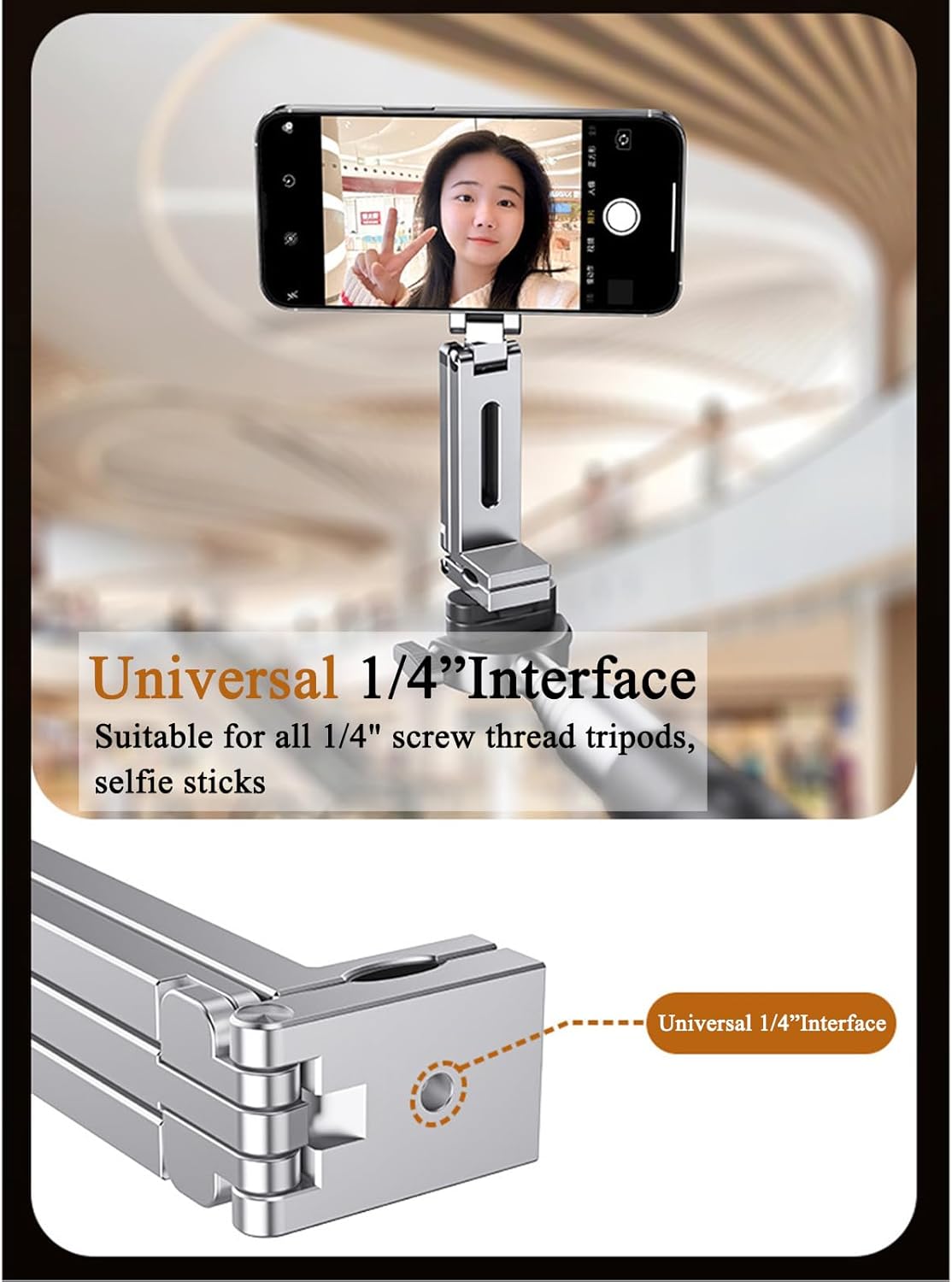Magnetic Tripod for iPhone 16/15/14/13/12 Plus Pro Max Series,Aluminium Mini Magnetic Phone Tripod for iPhone & MagSafes,360° Adjustable Magic Clip Folding Magnetic Phone Stand,1/4" Screw