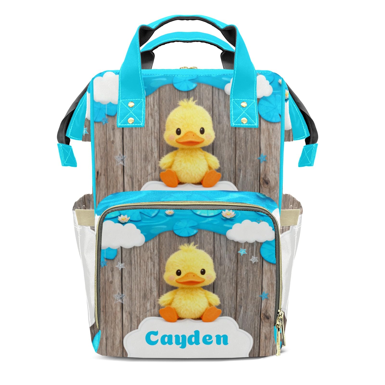 Custom Diaper Bag Backpack for Girls Boys Kids Watercolor Duck Large Capacity Nappy Bag: Designed for Travel &amp; Everyday Use