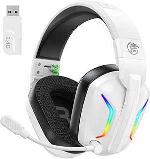 Fachixy FC-300 Gaming Headset with Microphone, 2.4G Wireless Headset for PS5, PS4, PC, Switch, Mac, Surround Sound, Foldab…