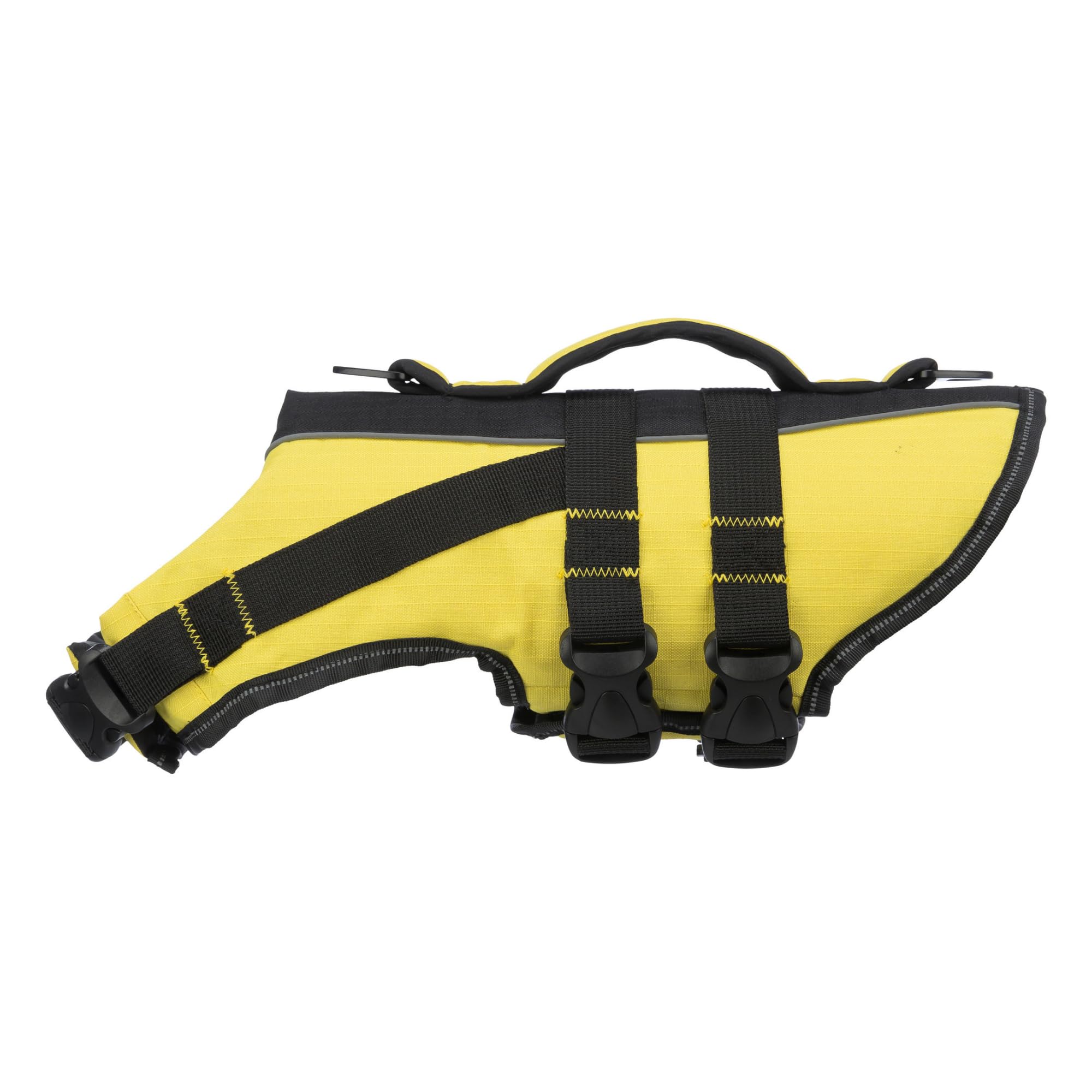 TRIXIE Hunde-Schwimmweste XL: 65 cm (bis 45 kg) neon-gelb – schnell trocknende Rettungsweste Hund mit Rettungsgriff für mehr Sicherheit bei Wasseraktivitäten wie Bootsausflüge & SUB - 30129
