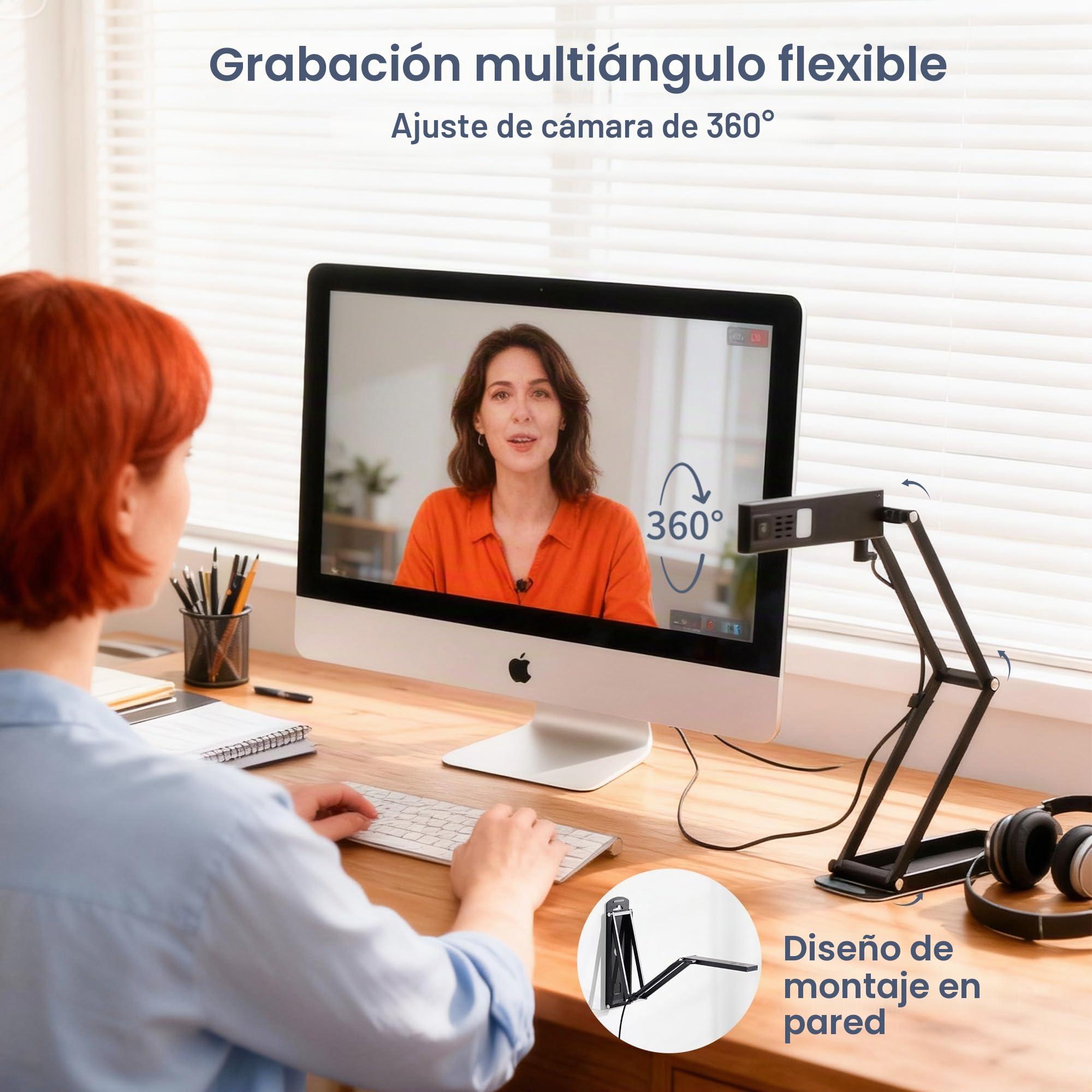 Visualizador de Documentos A3 Portátil: 16MP 4K Webcam HD OCR Inteligente 3 Niveles LED Compatible Windows/macOS Cámara para Profesores Ideal para Educación/Reuniones/Oficina/Conferencias