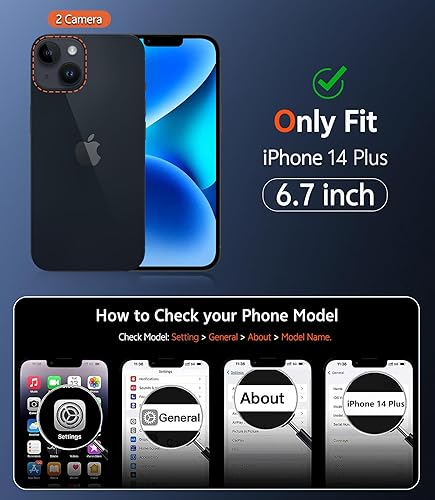 Miniatura 851 de Fntcase Funda para iPhone 15 Plus y 14 Plus de 6.7 pulgadas, magnética, a prueba de golpes de grado militar, antiamarilleo, delgada, protectora