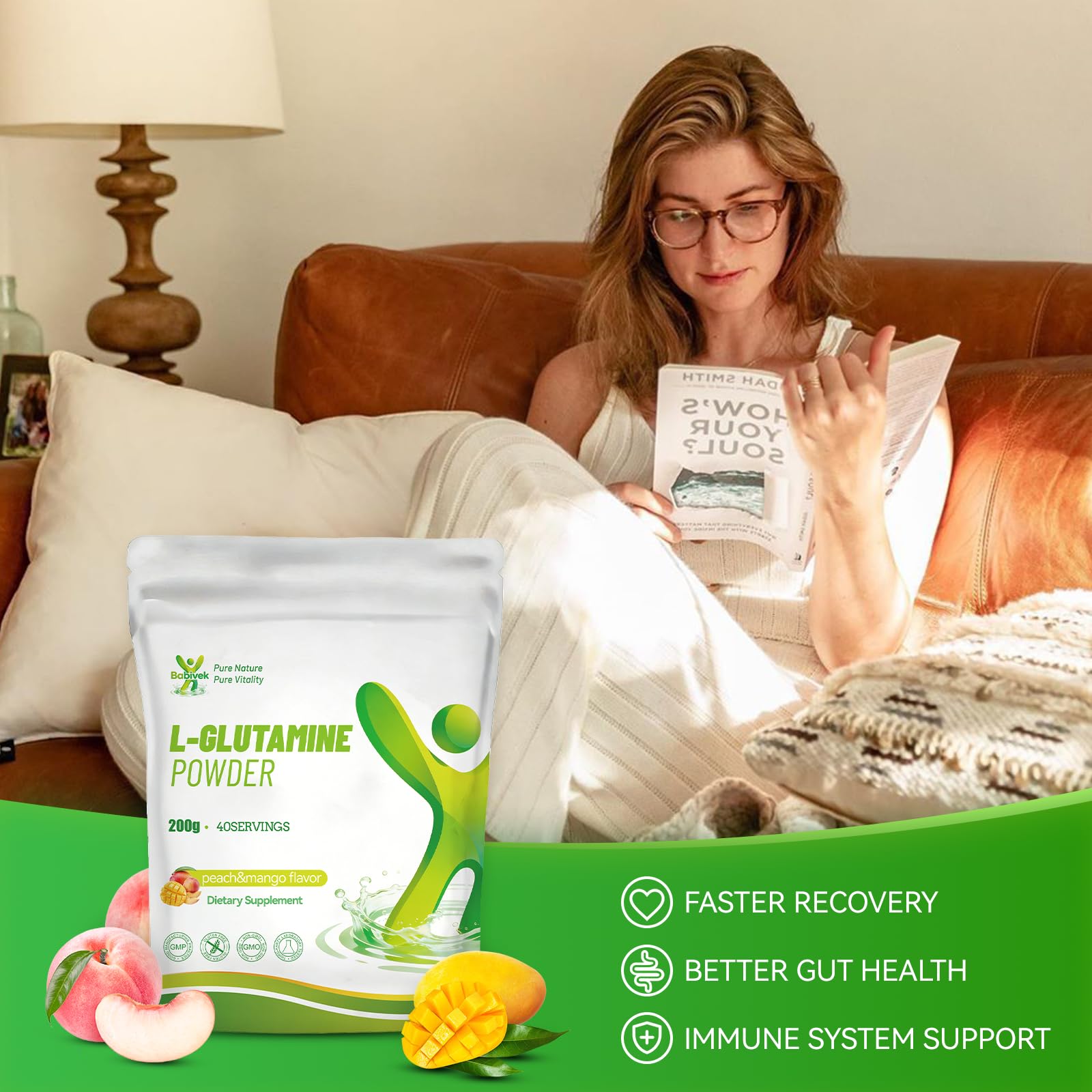 L-Glutamine Powder - 200g Pure Fermented Glutamine, 40 Servings — Amazon image 4