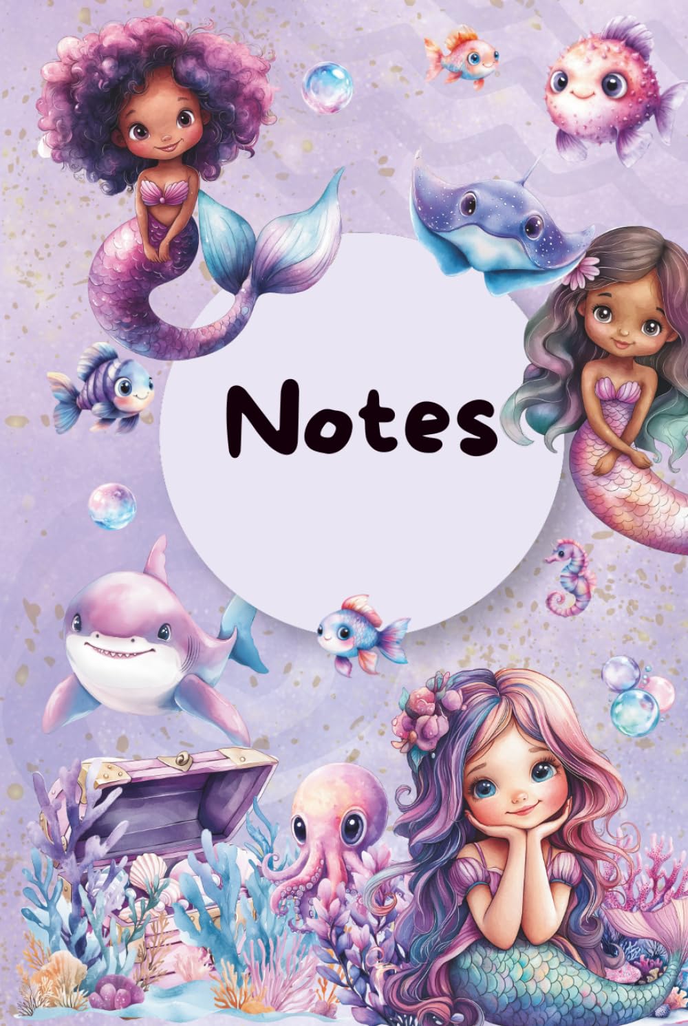 Carnet de notes - THÈME Sirènes: Carnet de composition ligné pour enfants, 100 pages, 6"x9", 15,2 x 22,9 cm,