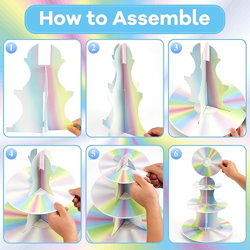 Miniatura 3 de 19 piezas de decoraciones de fiesta de los años 90 para CD de los años 2000, soporte retro para cupcakes Y2k, decoración de pasteles de postre de