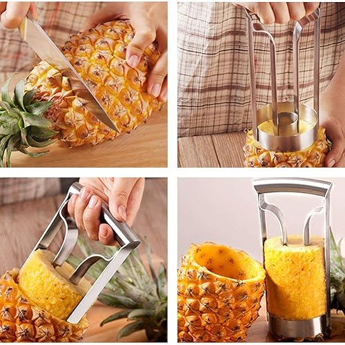 Miniatura 3 de Descorazonador de piña de acero inoxidable, cortador de pelador de frutas, herramienta de cocina