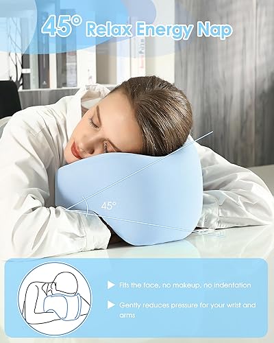 Miniatura 4 de jiaao Almohada de cuello para avión, soporte de cabeza de 360, almohadas de viaje 2 en 1 para adultos, almohada ajustable de espuma viscoelástica en