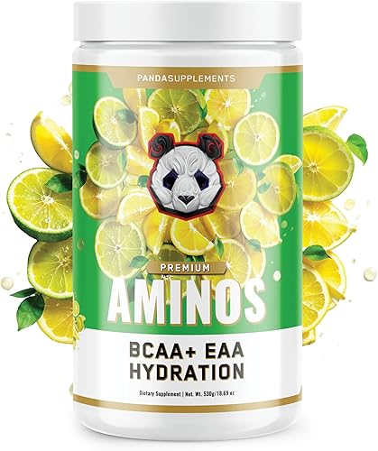 Underground Bio Labs Panda Supps Aminos BCAA + EAA + Hidratación + Eectrolytes para hombres y mujeres con taurina 2G y EAA 4G (30 porciones) (Lemon