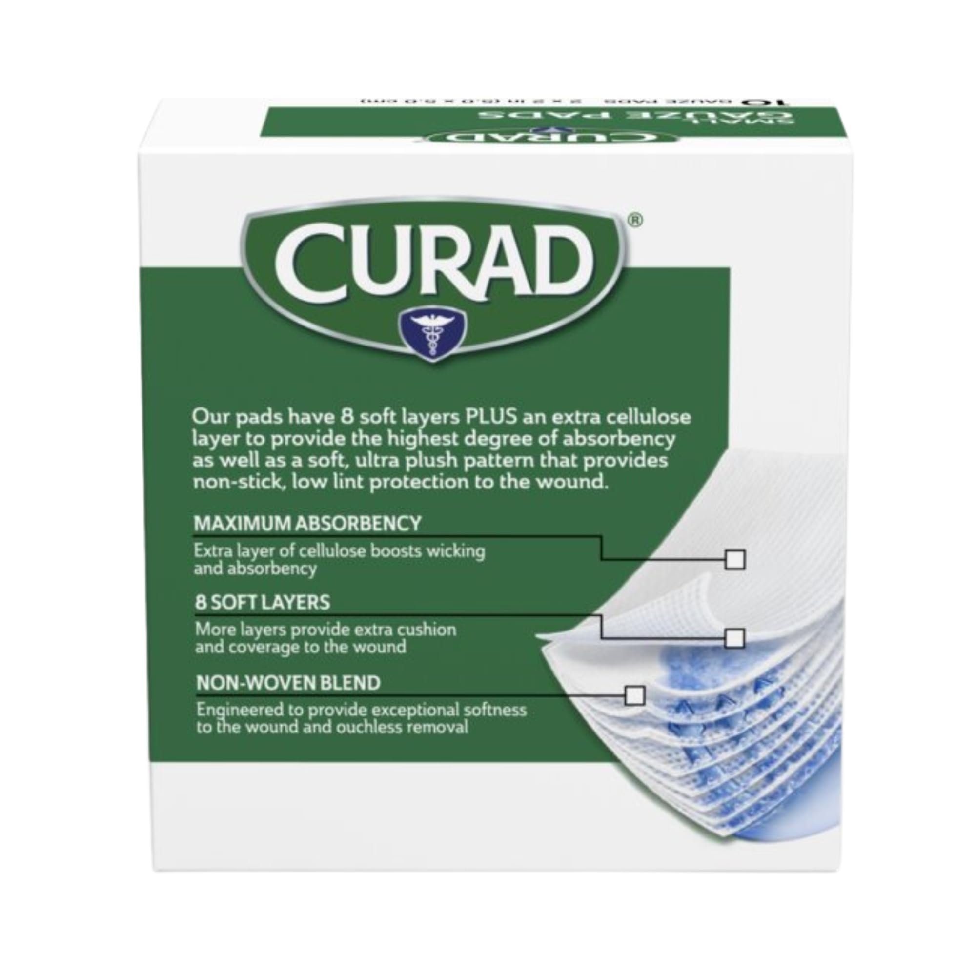 Curad Non-Woven Pro-Gauze, 2" x 2", 10 Count, Pack of 6 — Amazon image 3