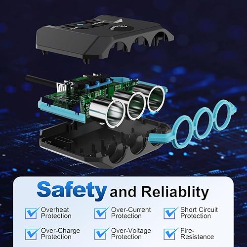 Miniatura 5 de Uaorexplo Adaptador de encendedor de cigarrillos para automóvil, divisor de 24 V12 V, divisor de encendedor de cigarrillos de automóvil de 3