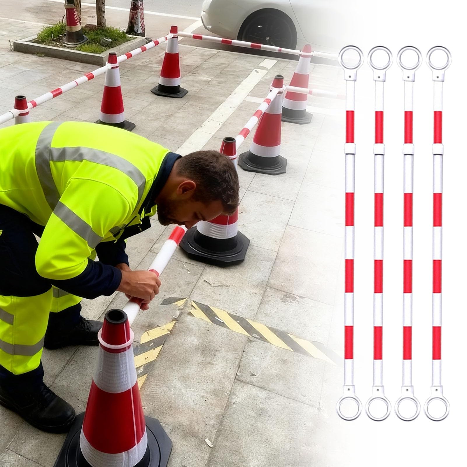 Barrière de sécurité télescopique pour sécuriser vos espaces de stationnement et chantiers