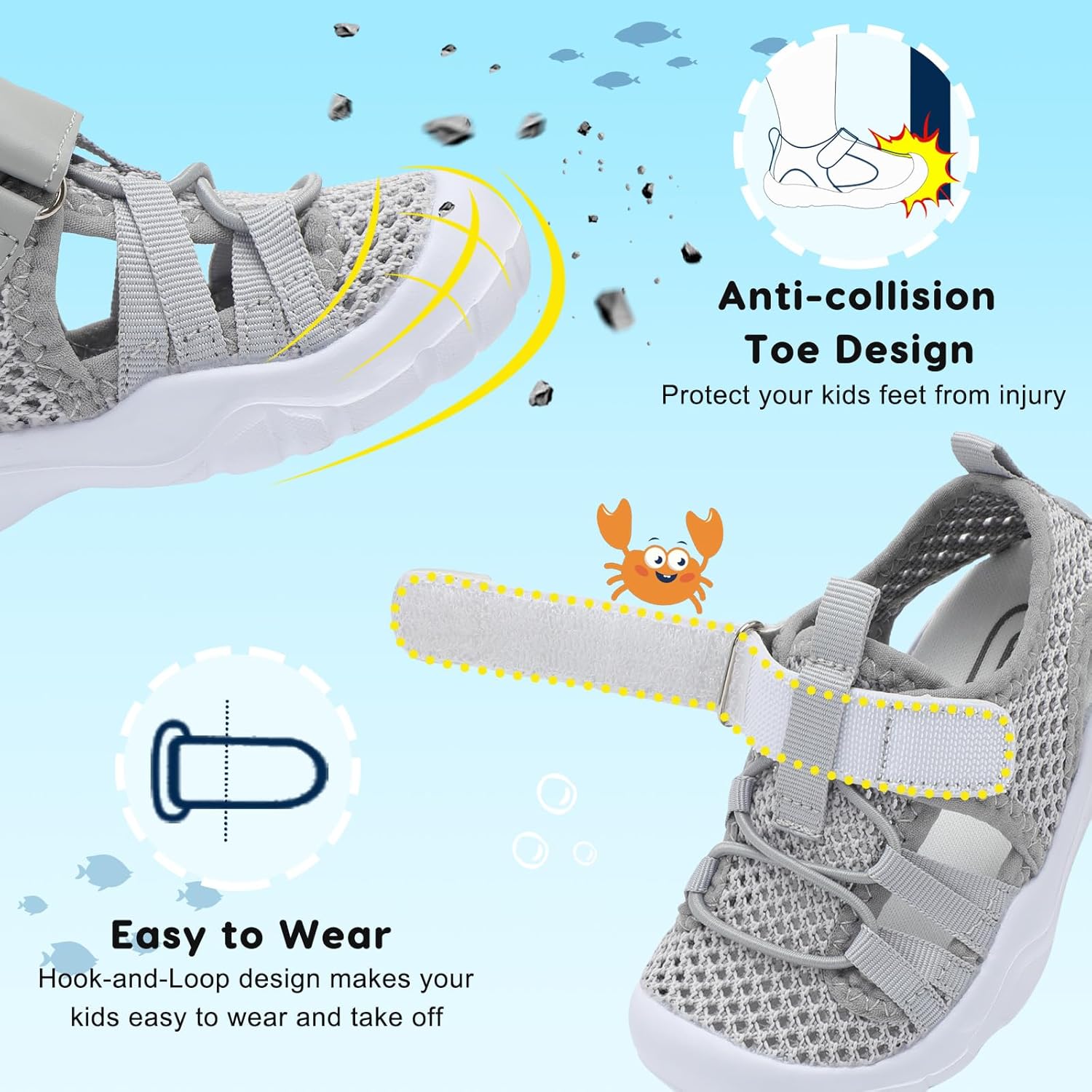 JOINFREE Toddler Boys Girls Water Shoes Breathable Qucik Dry Sport Beach Sandals Lightweight Barefoot Flexible - Image 4