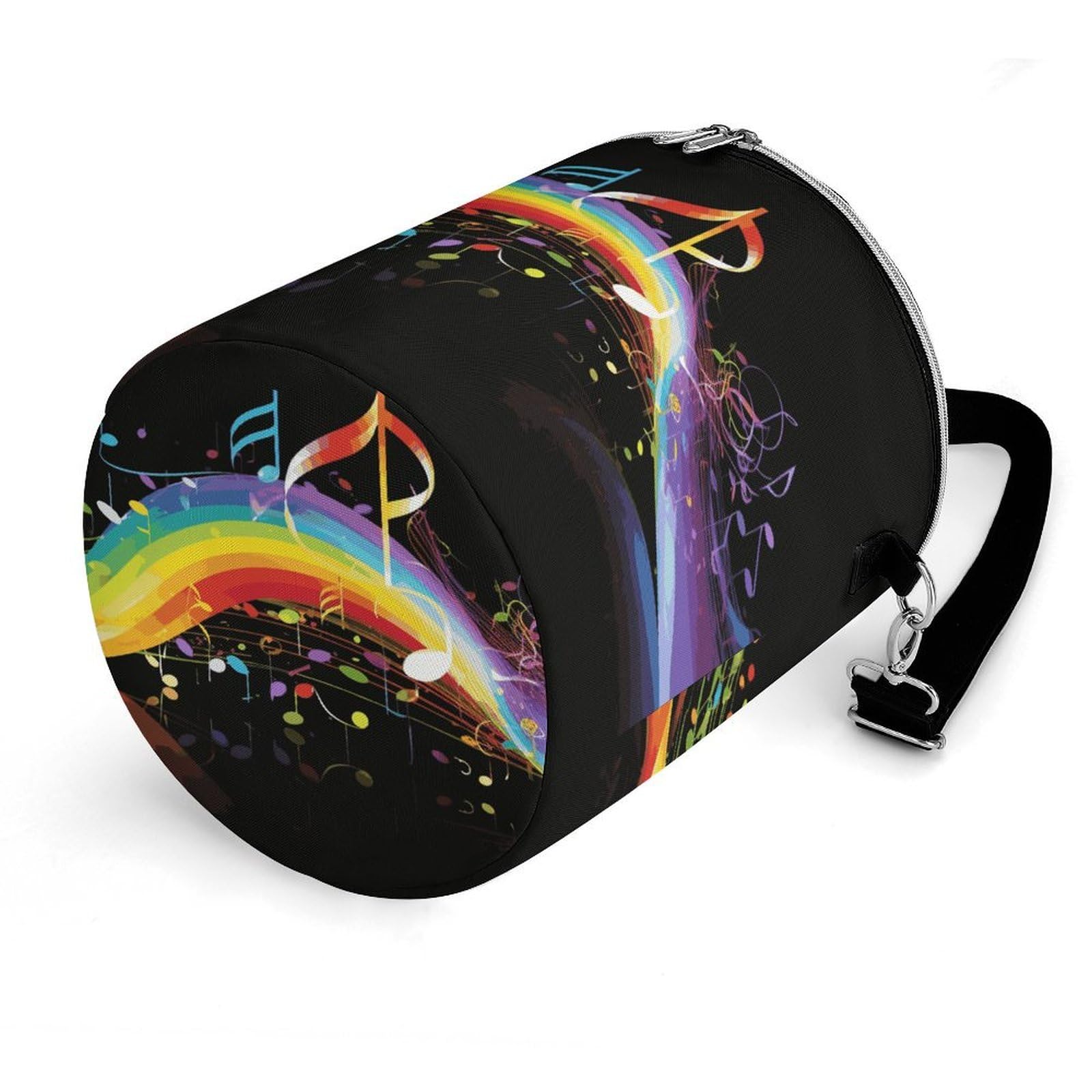 Borsa termica morbida con melodia di note musicali arcobaleno, multi-tasca, borsa da spiaggia isolata a prova di perdite, pieghevole, per spiaggia, viaggi, lavoro