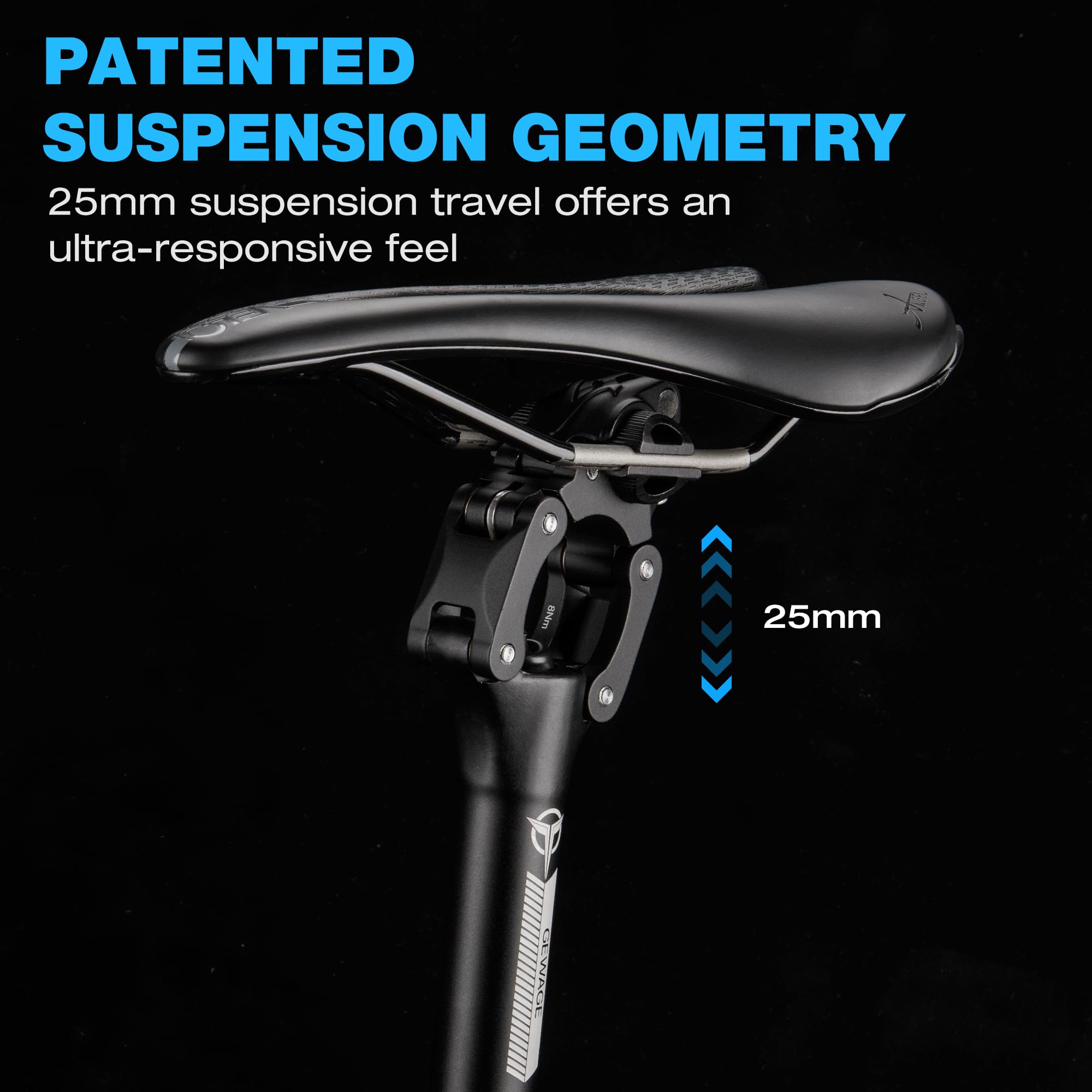 Tige de selle de vélo - 27,2 / 30,9 / 31,6 mm - Tige de selle de vélo - En alliage d'aluminium léger - Tube de selle à quatre maillons - Pour VTT, vélo de route, gravier, hybride et vélos électriques