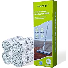 HoMettler Flat Mop Pads, Machine Washable Pads, Microfiber Mop Cleaning Pads, Replacement Flat Mop and Bucket Set, Pack of 4 Pcs 12.60 4.33 inch