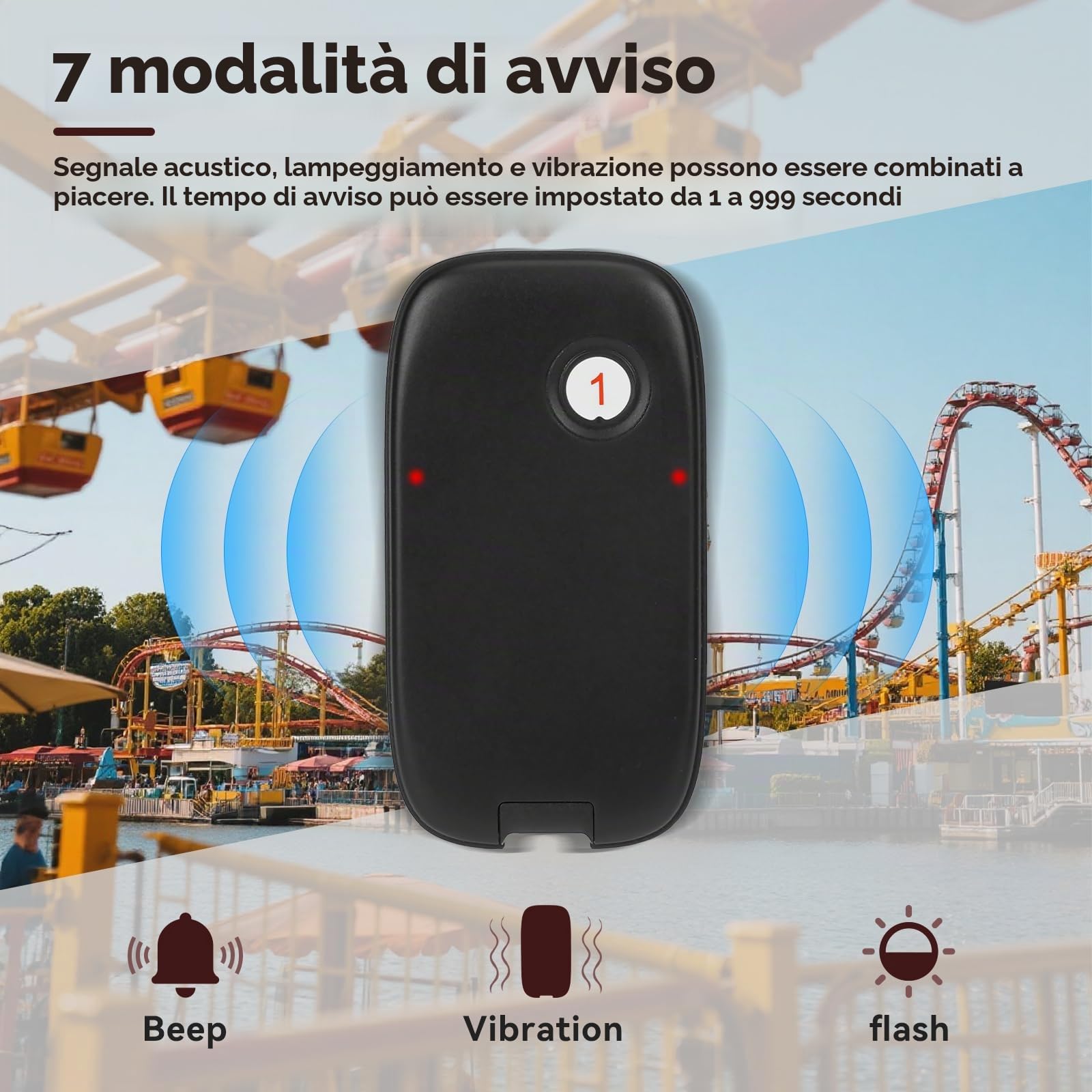 Retekess TD175P Cercapersone Ristorante, 30 Cercapersone, 800M Pager Ristorante, Facile da Configurare, 7 Modalità di Chiamata, Cercapersone Wireless per Area Ristorazione, Hotel, Chiesa