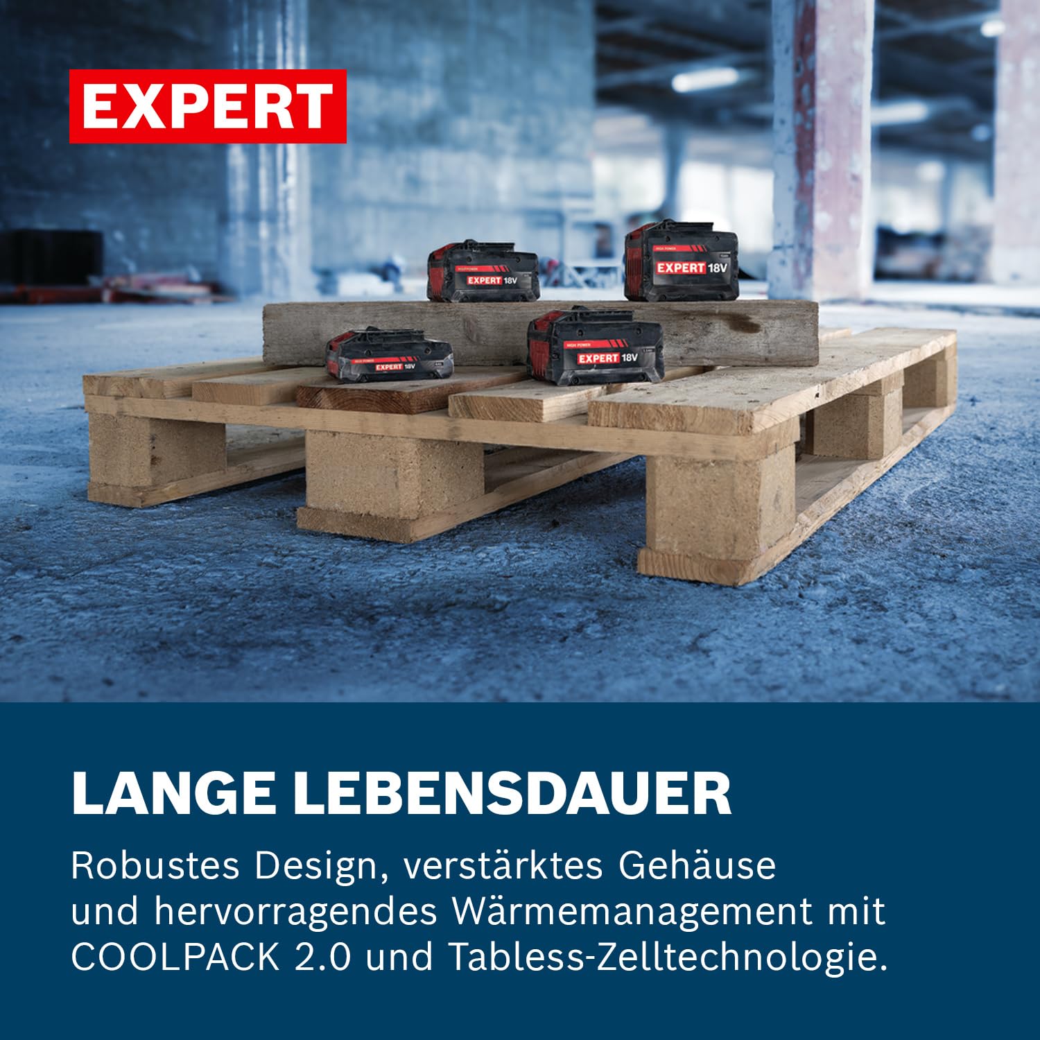 Bosch EXPERT 18V System Hochleistungsakku EXBA18V-40 (bis zu 2000 W max. Leistung)