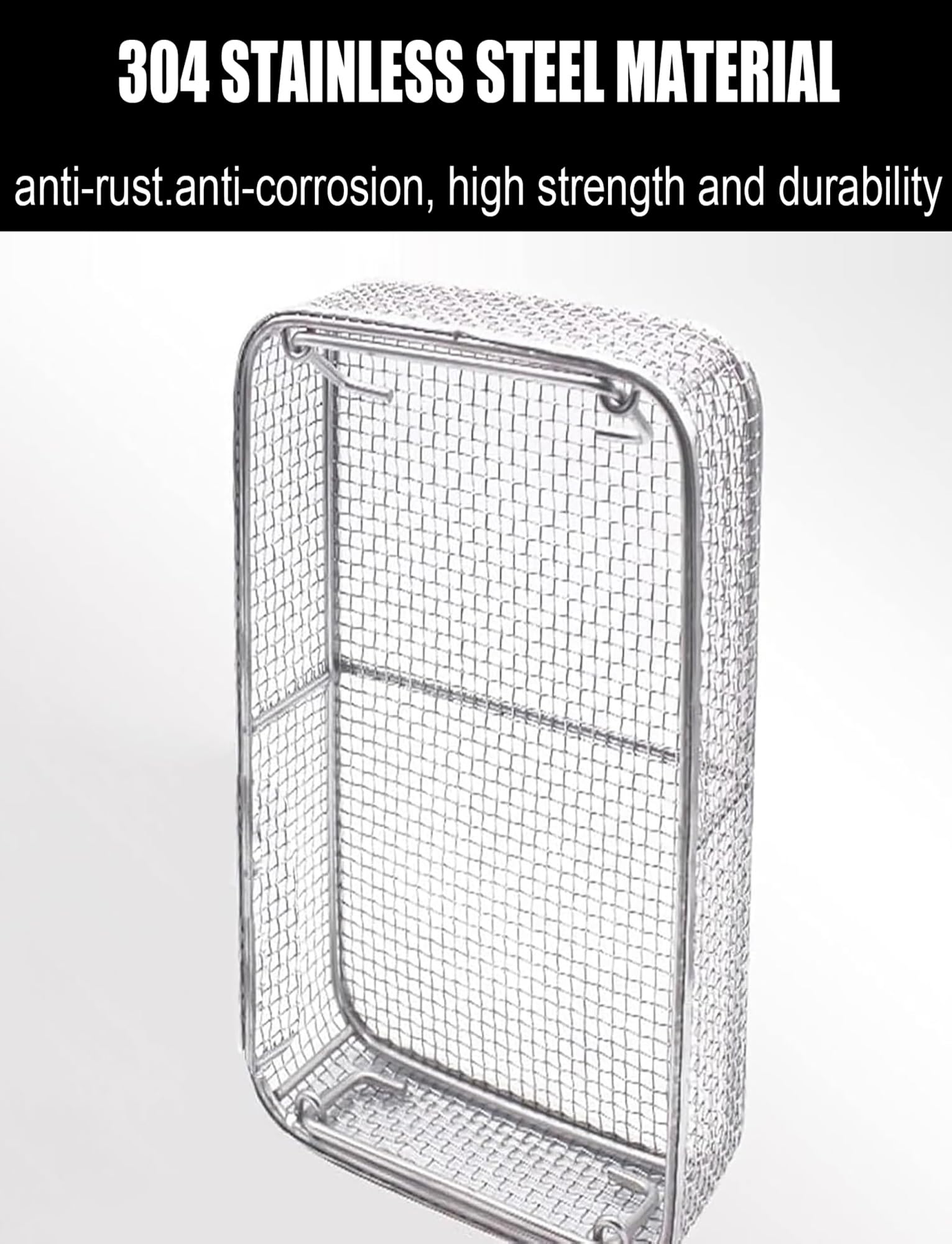 Vassoio di sterilizzazione con cestelli a Rete Perforati in Acciaio Inox 304 per Strumenti medicali, Ideale per ospedali (45x28x7 cm/17,72x11,02x2,76 Pollici)