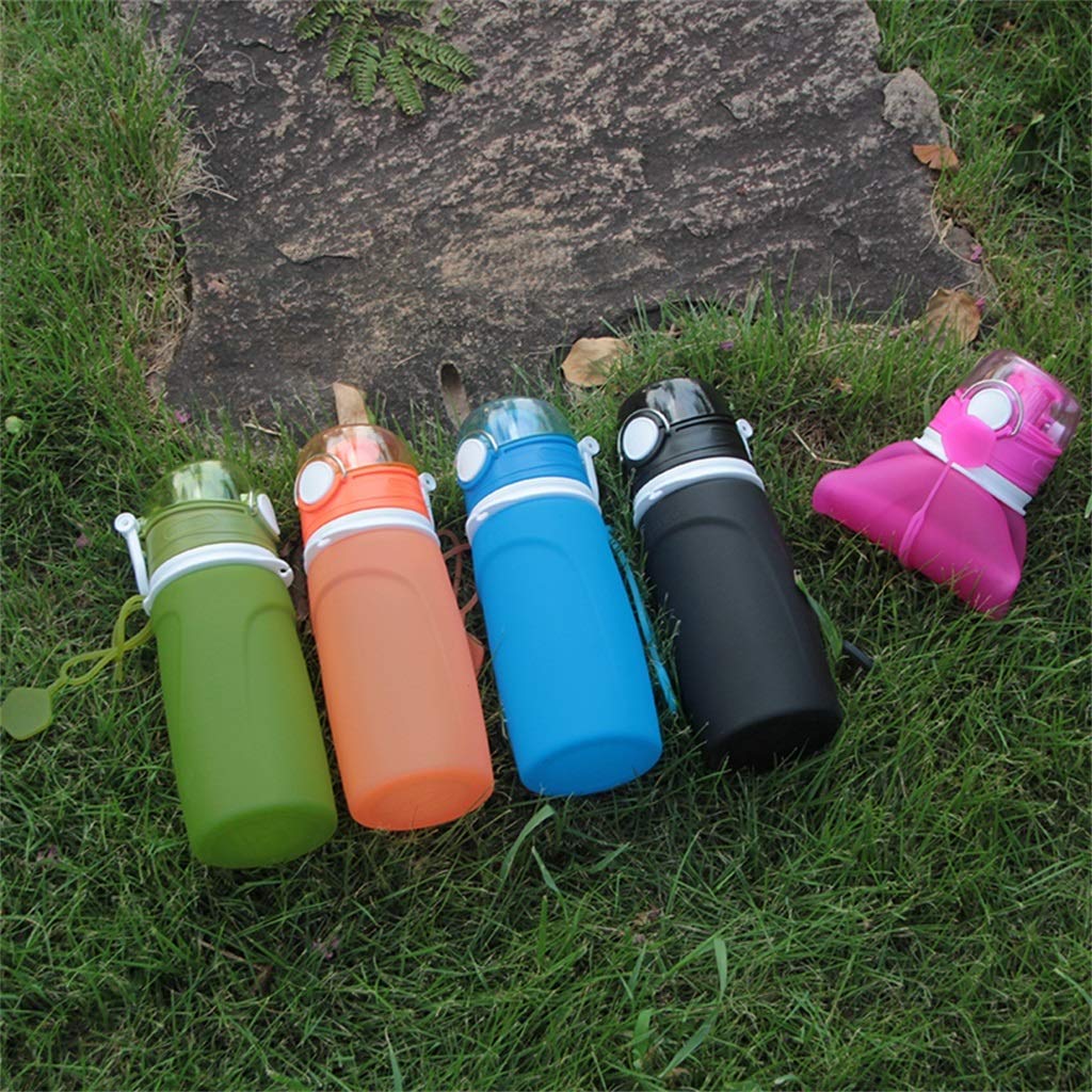 Bottiglia d'Acqua Pieghevole, Portatile for Alpinismo Campeggio Regolabile (5 Colori)