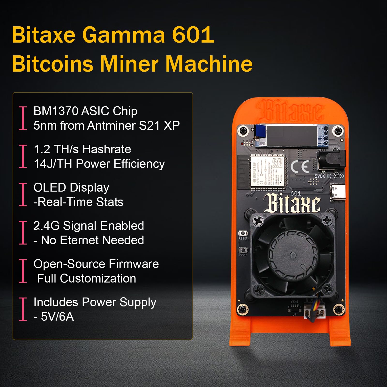 Amazon.com: Bitaxe Gamma 601 Bitcoins Miner,Up to 1.2TH/s Solo