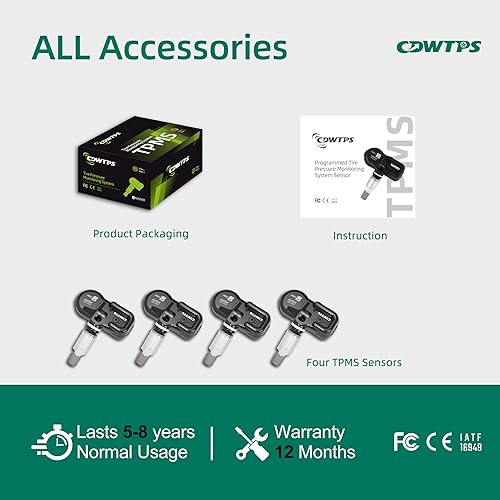 Miniatura 7 de Sensor de presión de neumáticos CDWTPS, 42607-33021 sensor TPMS, PMV-107J 315 Mhz, sistema de monitoreo de presión de neumáticos compatible con