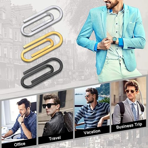 Miniatura 2 de FaithHeart Can Engrave - Clip de dinero para hombre, acero inoxidablechapado en oro, tarjetero minimalista para tarjetas, clips personalizados