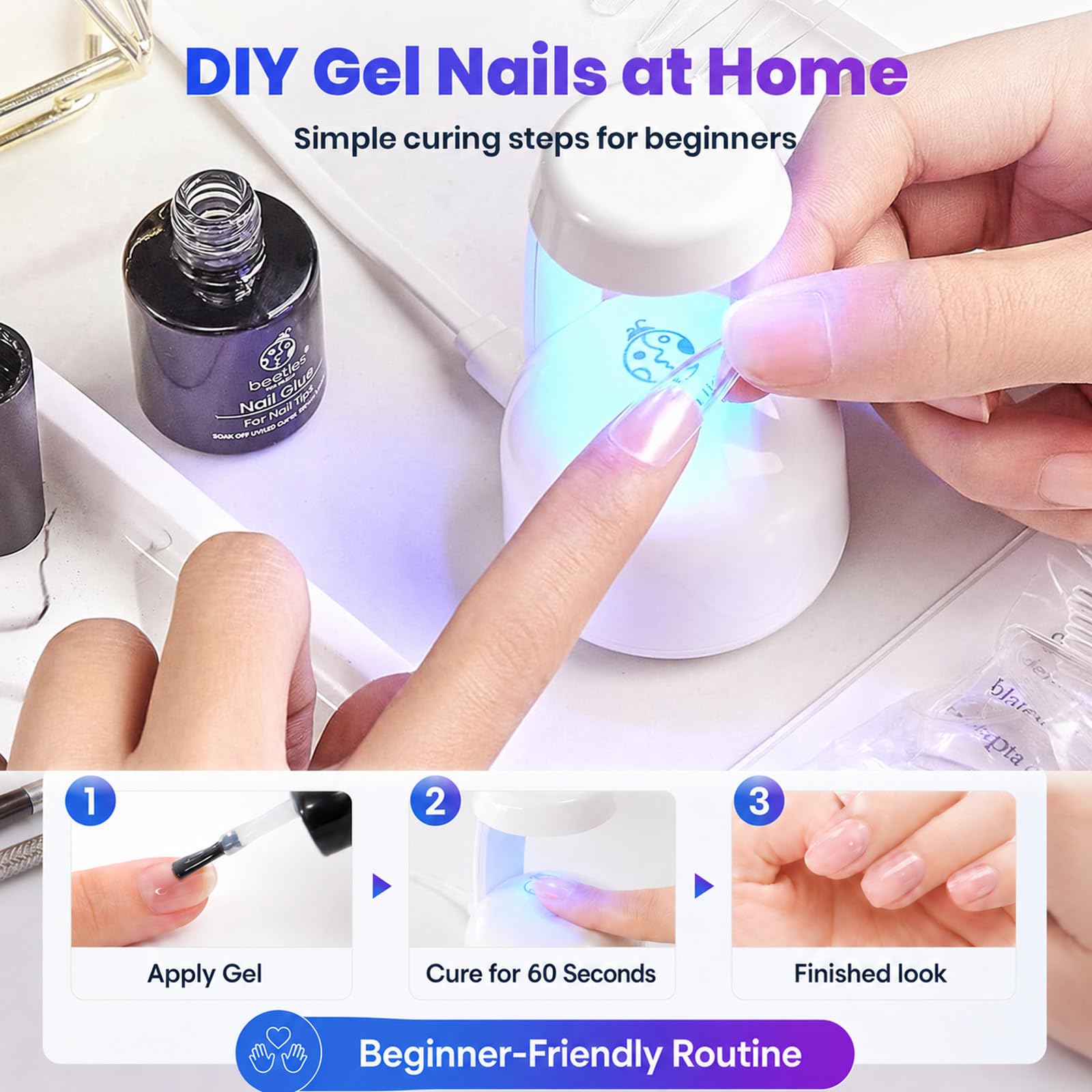Beetles Mini UV Light: Flash Cure Gel Nails -3