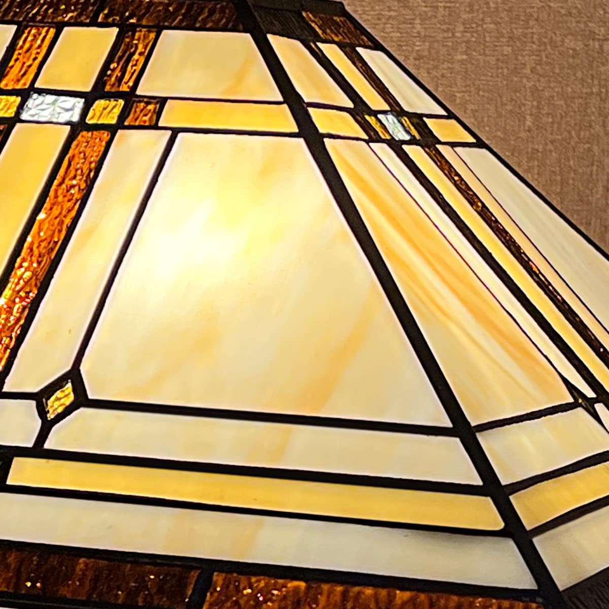 Capulina Tiffany Lamp Stained Glass Floor Lamp 2-Light 16X16X63 Inches Cream Color Tiffany Style Standing Reading Lamp for Living Room Bedroom Home Office