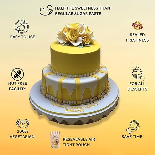 Miniatura 3 de Confect Fondant for Cakes Fondant amarillo Chefs Choice para decoración de pasteles 8.8 onzas