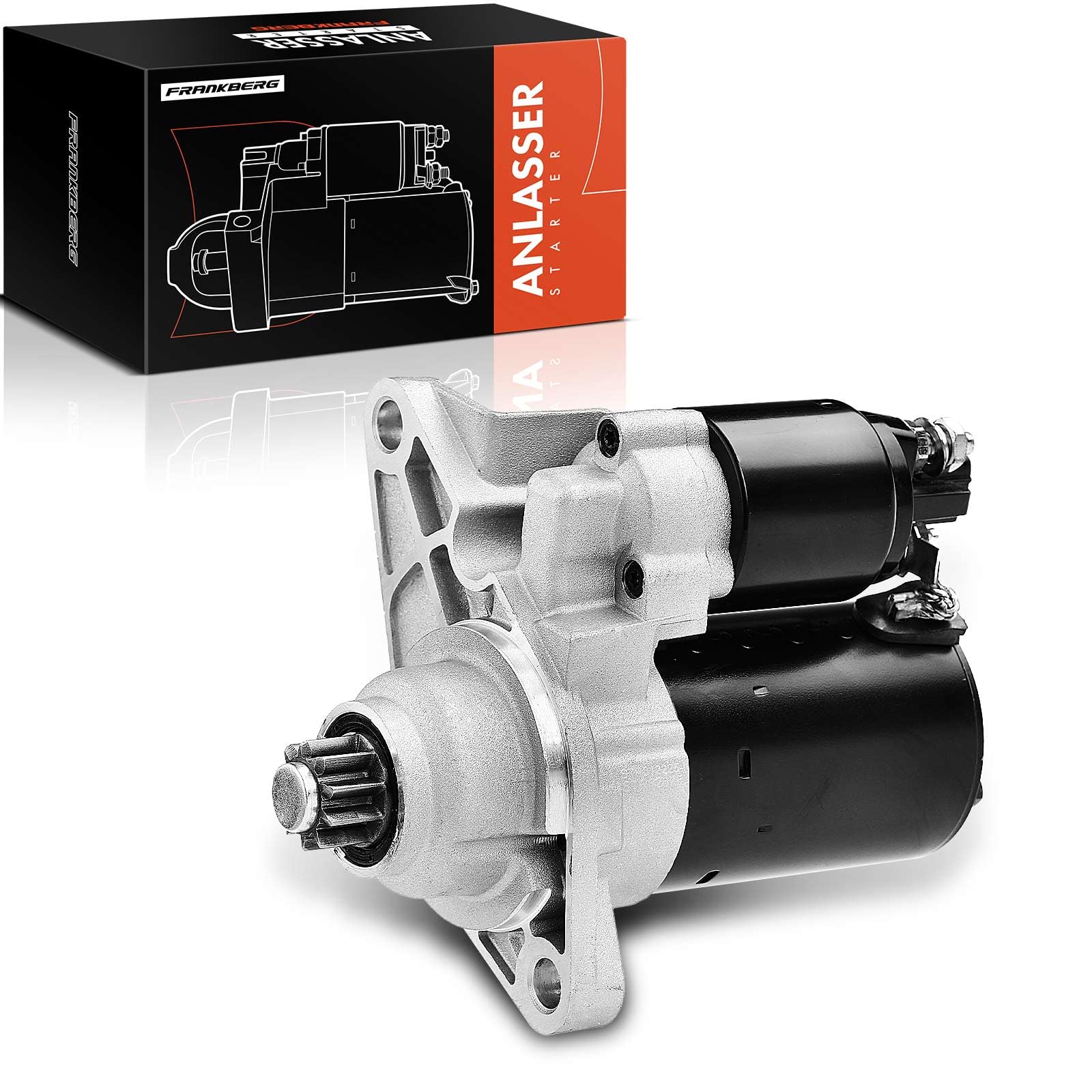 Frankberg Anlasser Starter Auto 10 Zähnezahl Kompatibel Golf VI 5K1 Polo 6C1 6R1 Fabia II 542 Polo 9A 9N 02T911023S