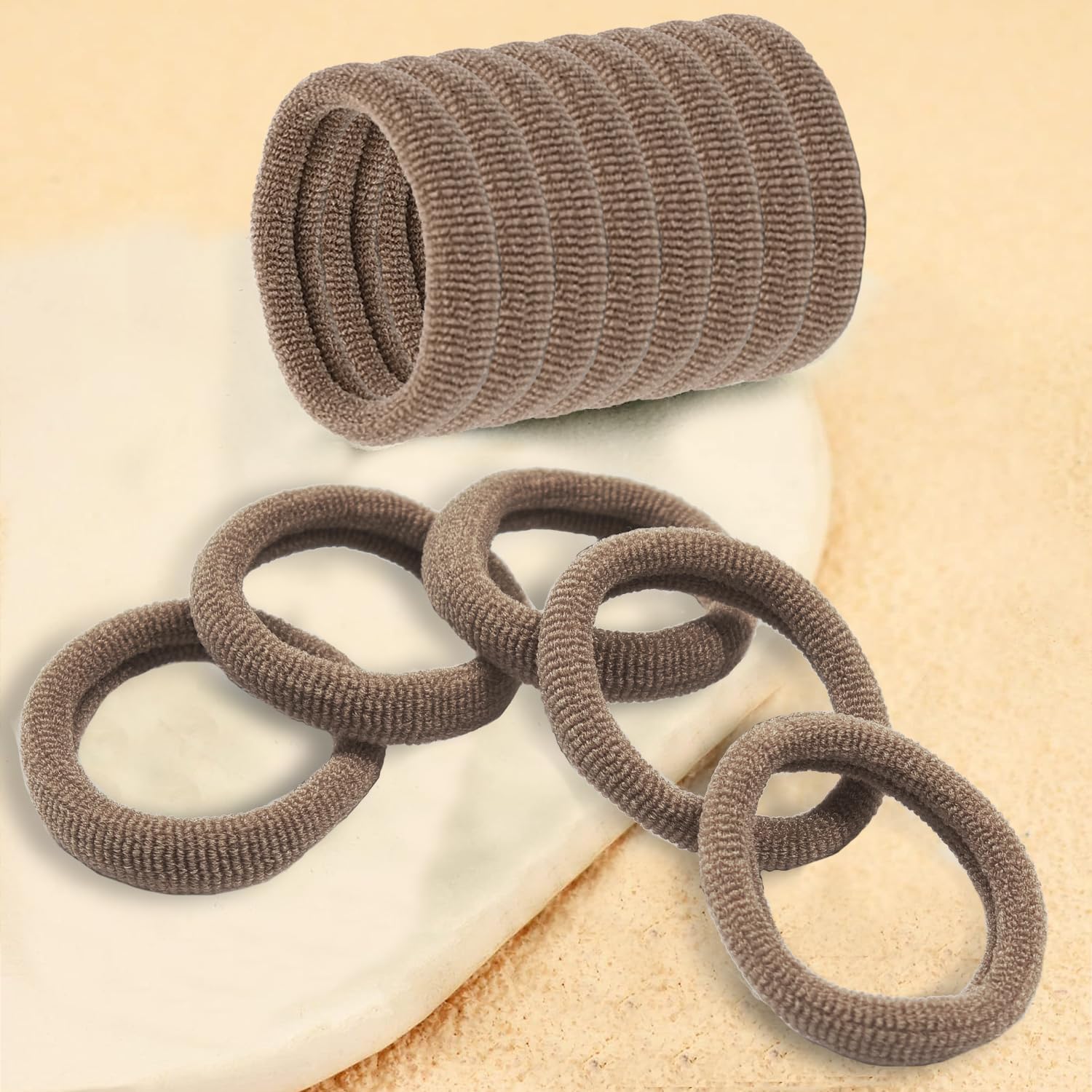 100 Pcs Baby Hair Bands, Toddler Hair Accessories Baby Hair Bobbles Mini Soft Small Hair Bands for Girls Kids Toddlers Women (Brown) - Image 4