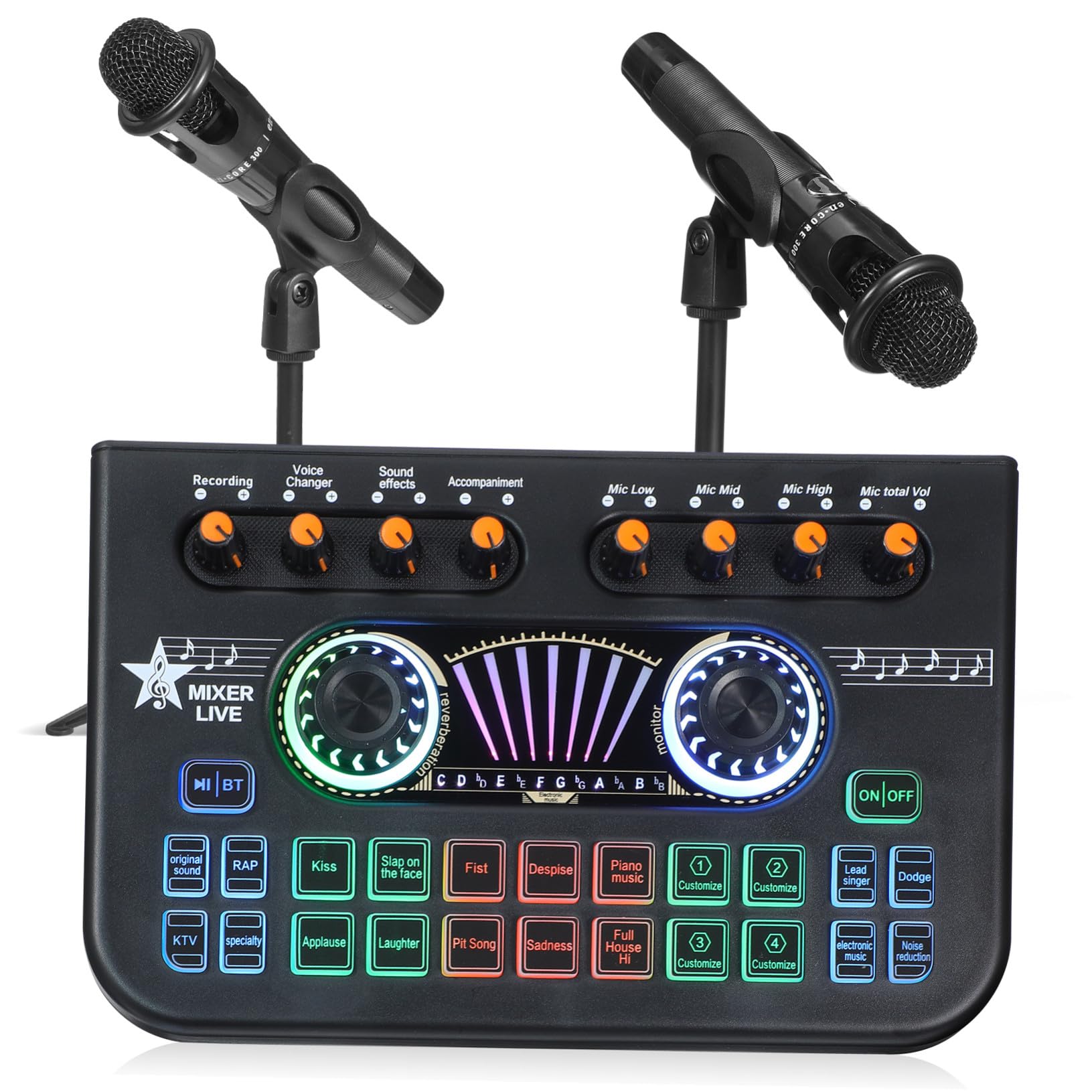 Kit de microphones pour podcast et streaming avec carte son intégrée - 8