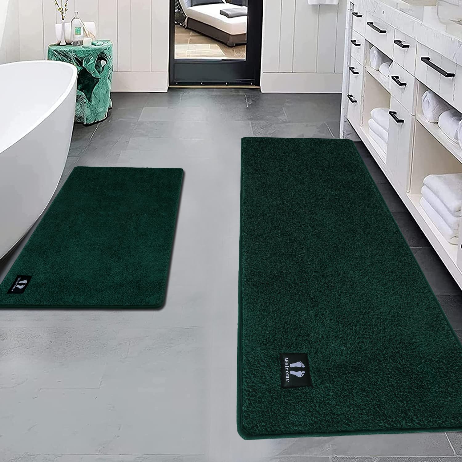 Tappetino Da Bagno Antiscivolo In Microfibra - Extra Large 40x120 Cm, Grigio Scuro, Lavabile - Foto 10