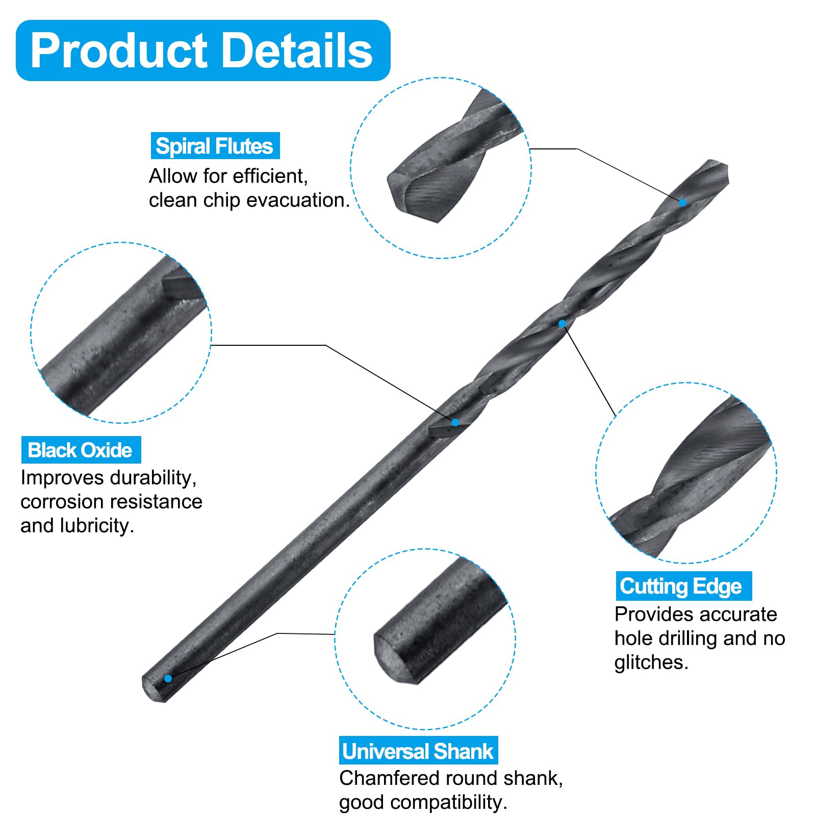 Set di Maschi e Punte da Trapano, 1 Maschio per Filettatura a scanalatura Dritta UNF 6-40 e 1 Punta elicoidale da 2,7 mm, Kit di Utensili per Filettatura HSS-6542 in ossido Nero
