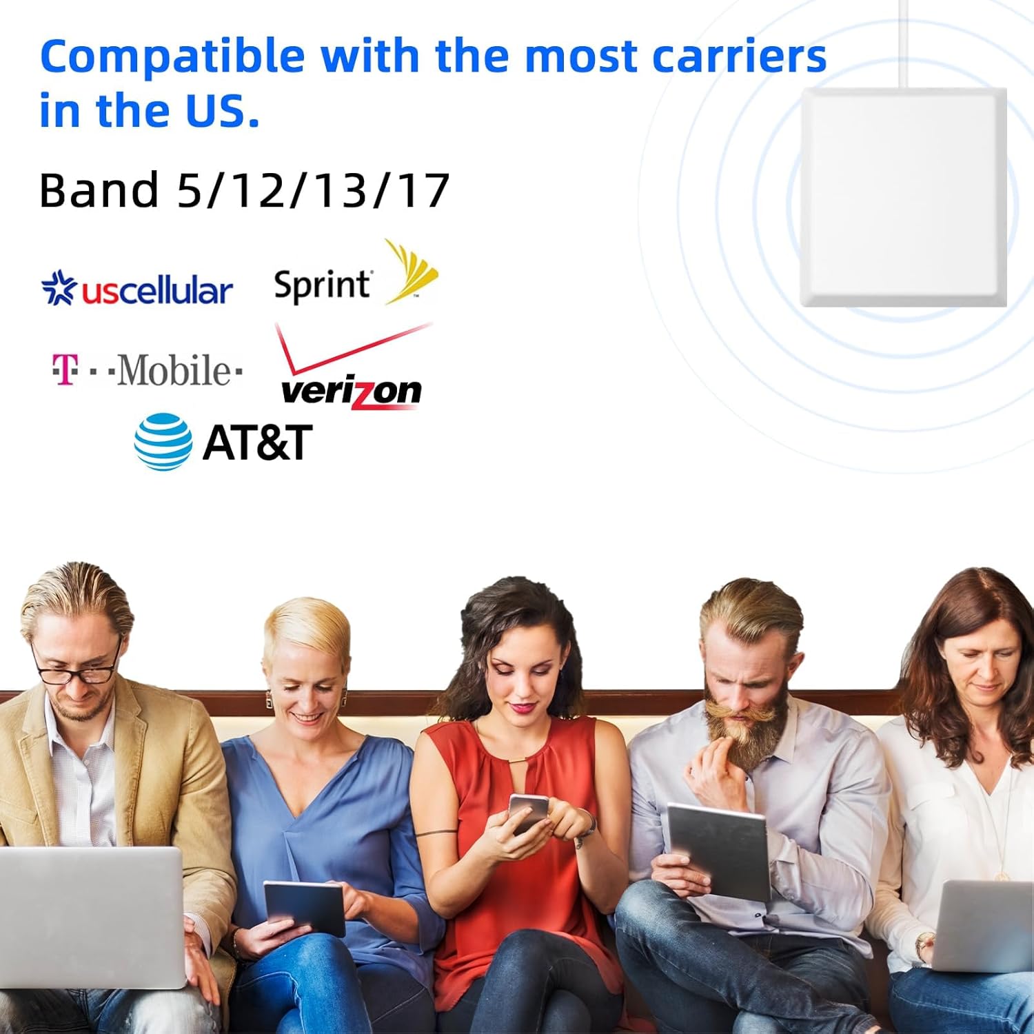 Cell Phone Booster for Home & Multi-Room, Cell Phone Signal Booster with 2 Indoor Antennas for Band 66/2/4/5/12/17/13/25,Up to 6000 Sq.Ft,Boost 4G 5G LTE Data for All U.S. Carriers, FCC Approved