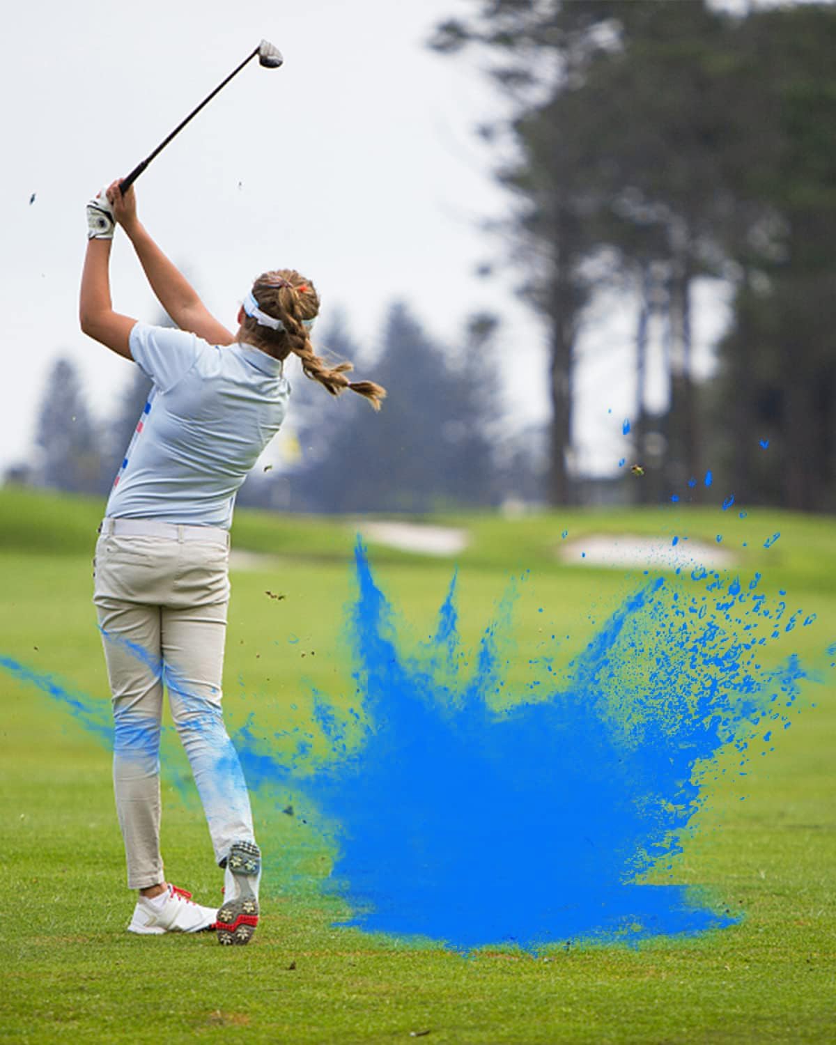 THIODOON 3 Pack Exploding Balls for Golf Party Gender Reveal Prank Funny Joke for Golfers - 3 Piece Set (3 White/Blue & Pink & White) thumbnail