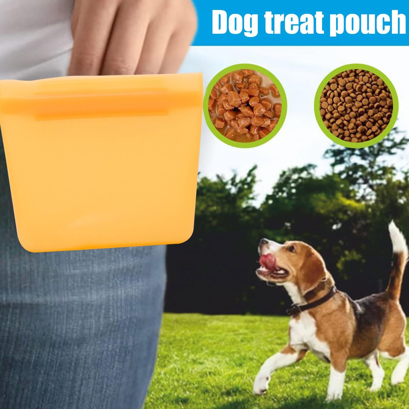 2 Stuks Siliconen Traktatietas Voor Honden – 9x9x3 Cm, Met Ritssluiting, BPA-vrij, Draagbaar, Voor Training En Wandelingen (roze & Blauw)