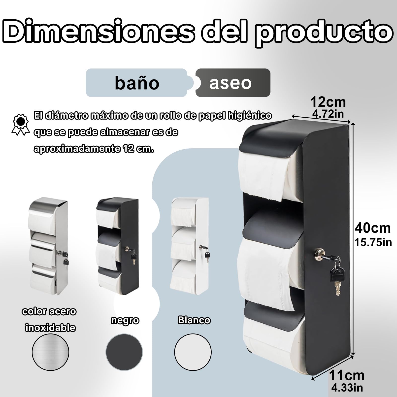 Dispensador de Papel higiénico Comercial,Dispensador de Papel higiénico