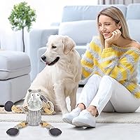 Vista 6 de Juguetes chirriantes para perros para aburrimiento y estimulación para masticadores agresivos, juguetes interactivos para perros grandes, juguetes