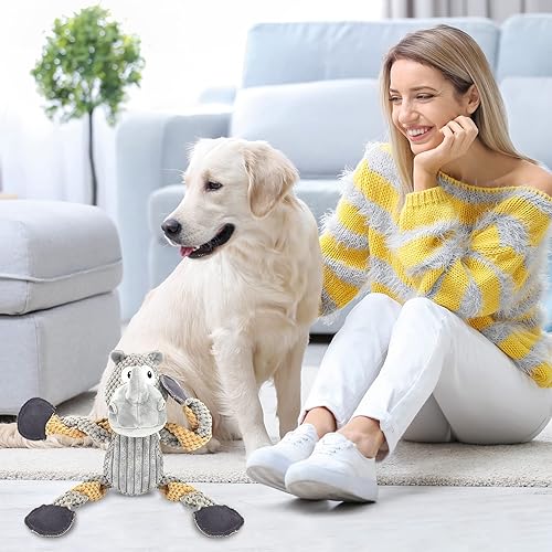 Miniatura 6 de Juguetes chirriantes para perros para aburrimiento y estimulación para masticadores agresivos, juguetes interactivos para perros grandes, juguetes