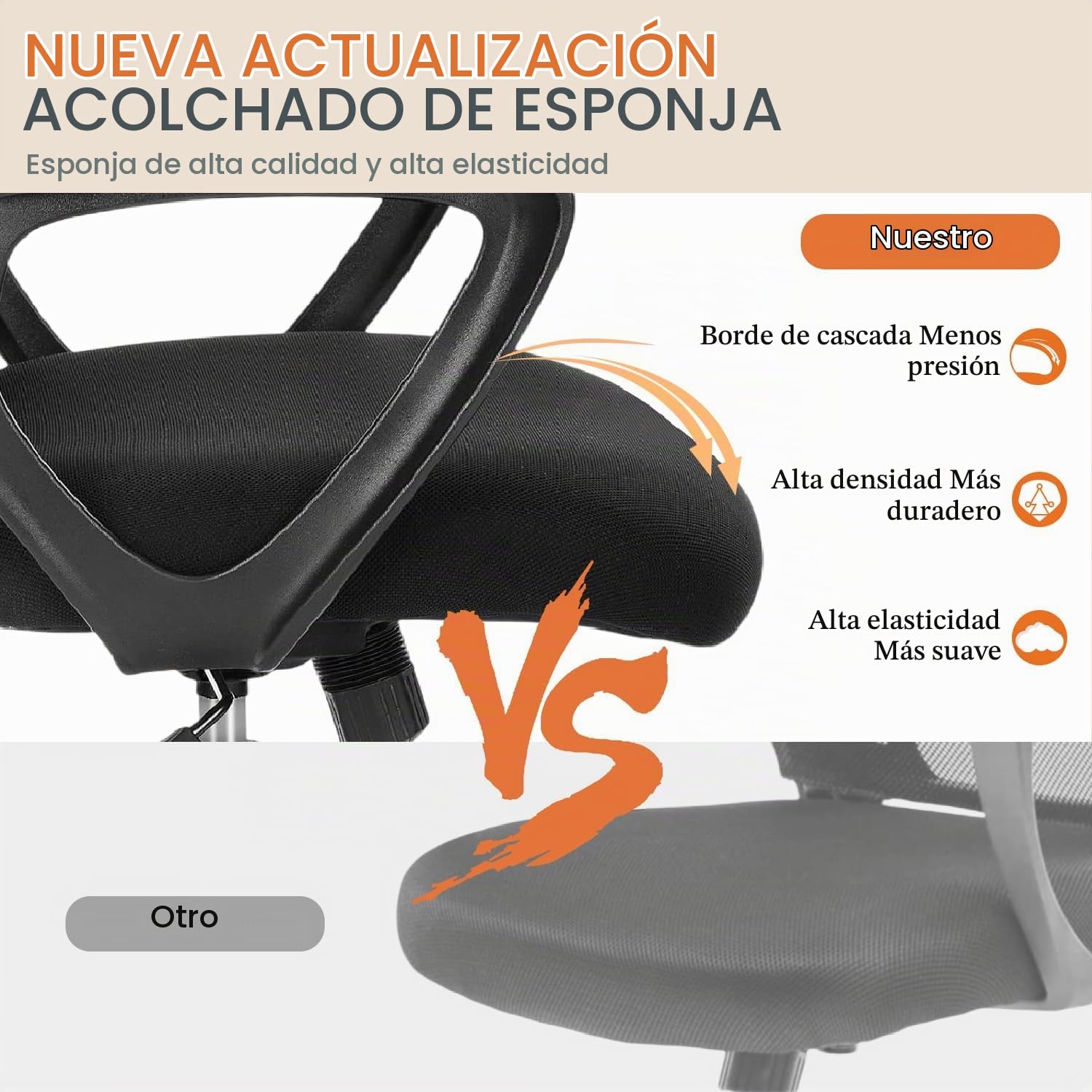 Sweetcrispy Silla de Oficina ergonómica, de Escritorio con Soporte Lumbar, reposabrazos Ajustables, Regulable en Altura, Adecuada para Dormitorio