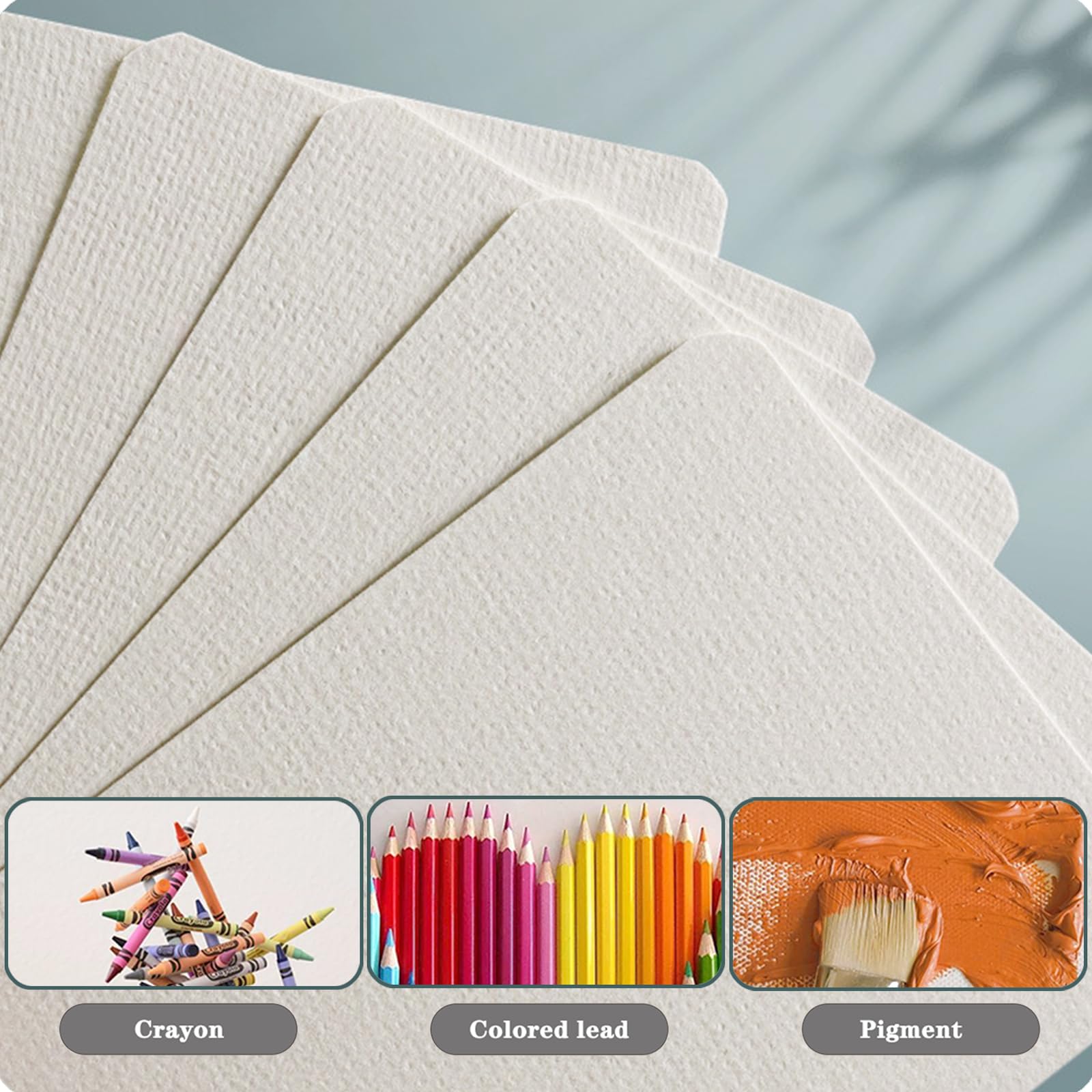 50 Sheets Watercolor Paper Square, 300g Cotton Watercolor Paper Suitable for Artists Adults,Students Painting Acrylic,Crayon - Image 3