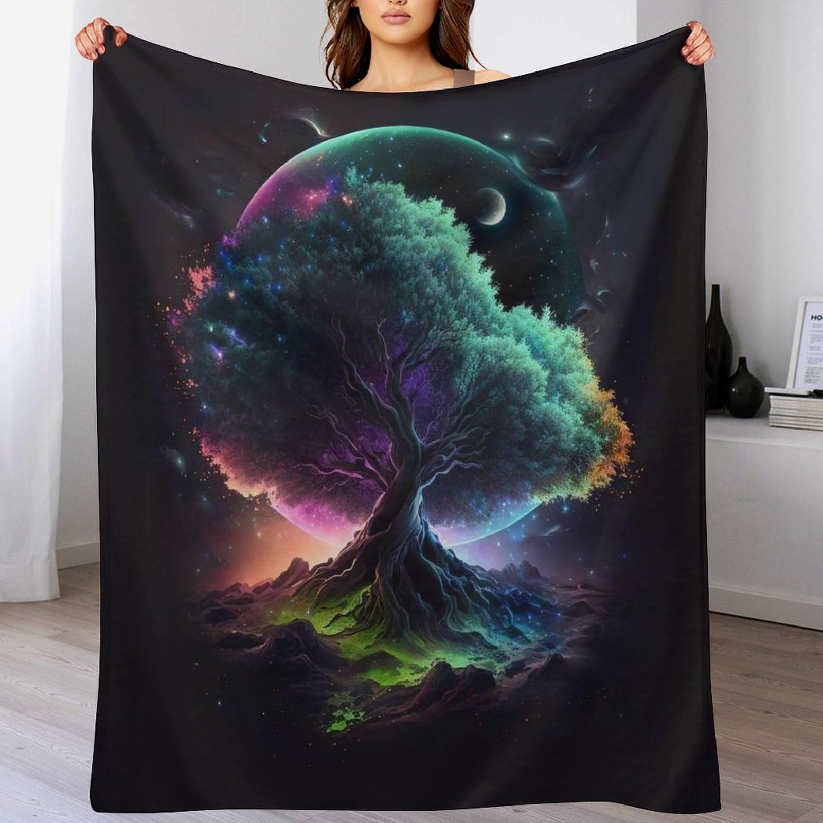 Couverture polaire flannel Arbre de Vie au fini soyeux et résistant