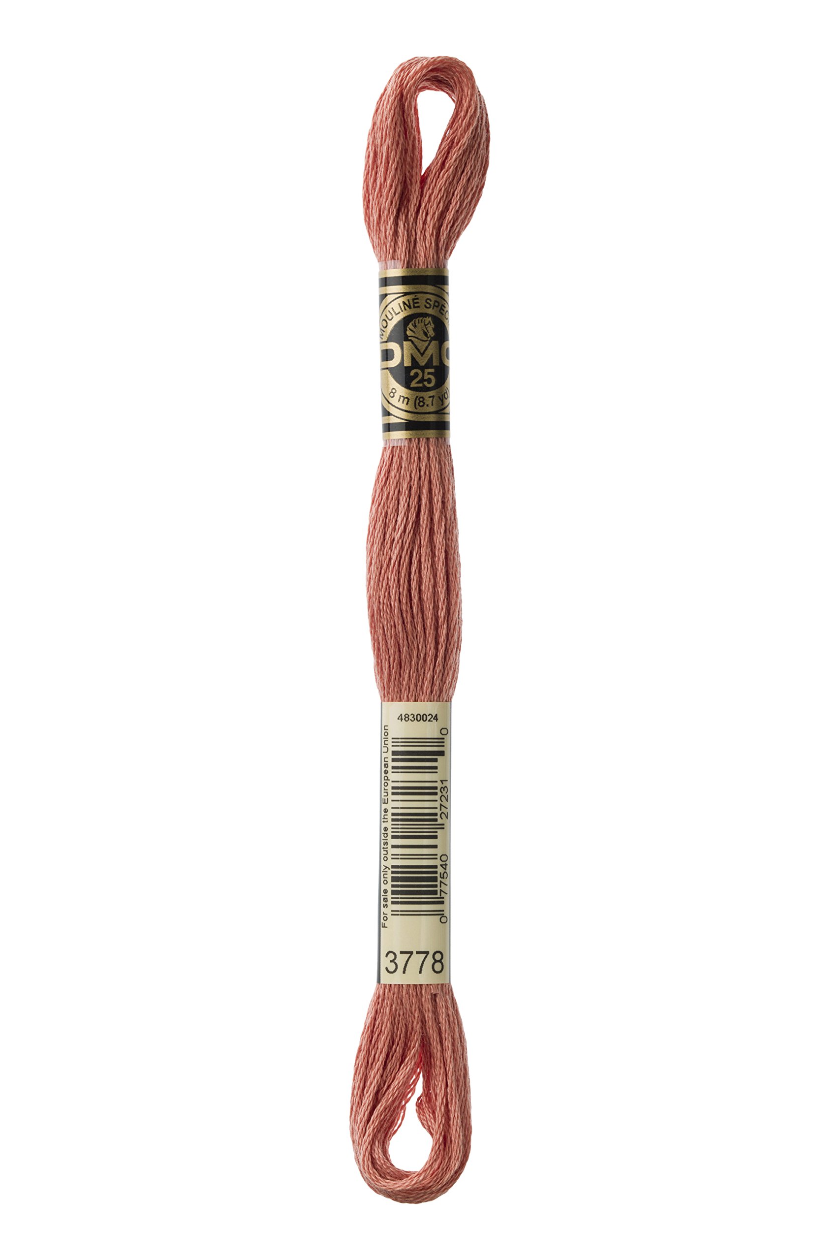 DMC 117-3778 Mouline Stranded Cotton Six Strand Embroidery Floss Thread, Light Terra Cotta, 8.7-Yard