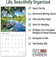 Vista 18 de RED EMBER Astronomy 2026 Wall Calendar 12 Month 12" x 24" Open Thick & Sturdy Paper Giftable Calendar 2026