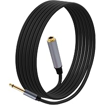 1/4 Inch TS Extension Cable,3M 6.35mm Mono Male to Female Quarter Inch Connectors Audio Extension Cable Cord for Amplifiers,Headphone Guitar Instruments -9.8FT