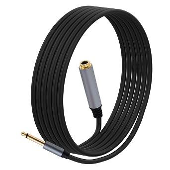 1/4 Inch TS Extension Cable,3M 6.35mm Mono Male to Female Quarter Inch Connectors Audio Extension Cable Cord for Amplifiers,Headphone Guitar Instruments -9.8FT