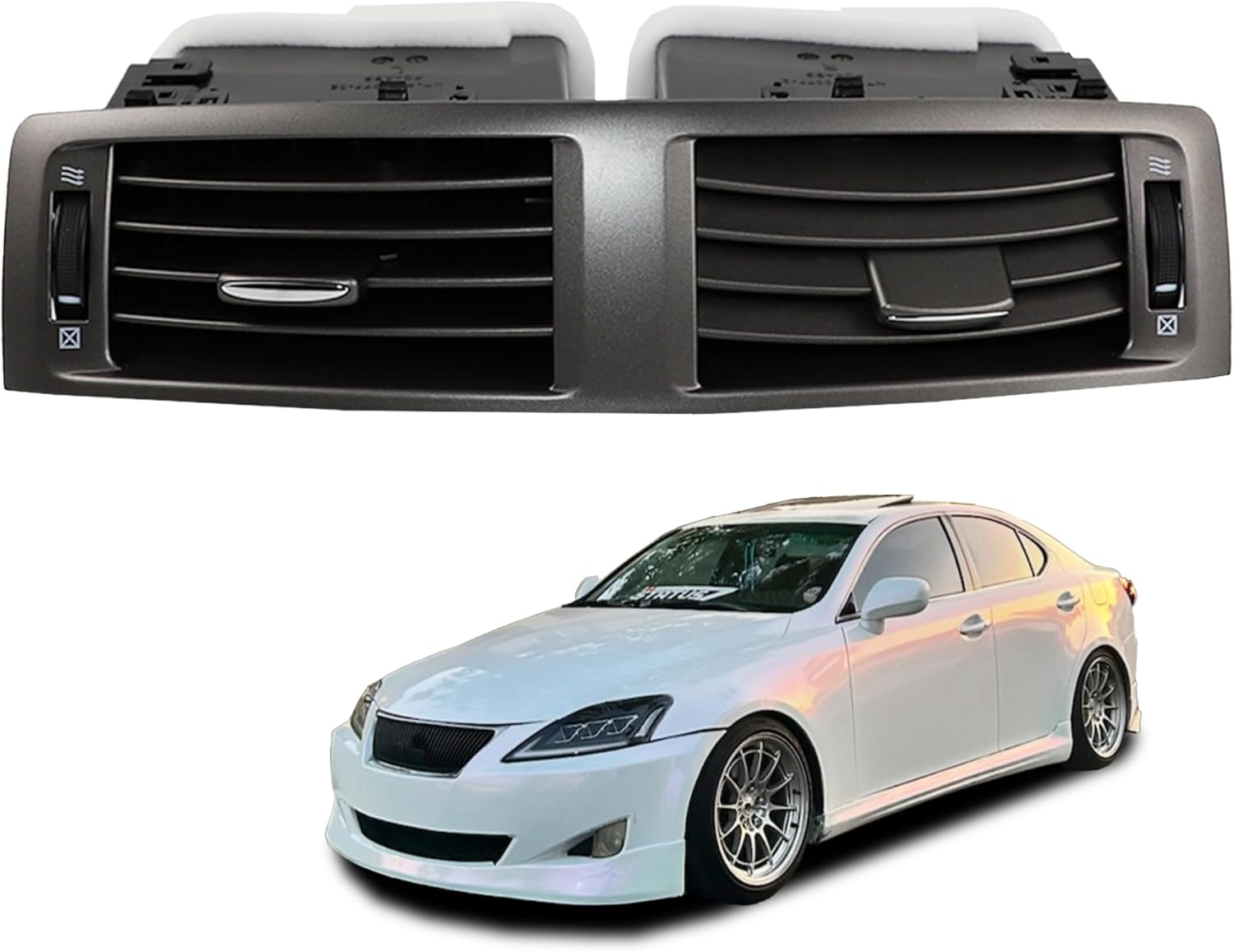 55670-53010 Center Dash Air Vent Panel Dashboard Air Conditioning Outlet with Hand Wheels Compatible with 2006-2009 Lexus IS250 IS350 is F Instrument AC Heater Replaces 5567053010