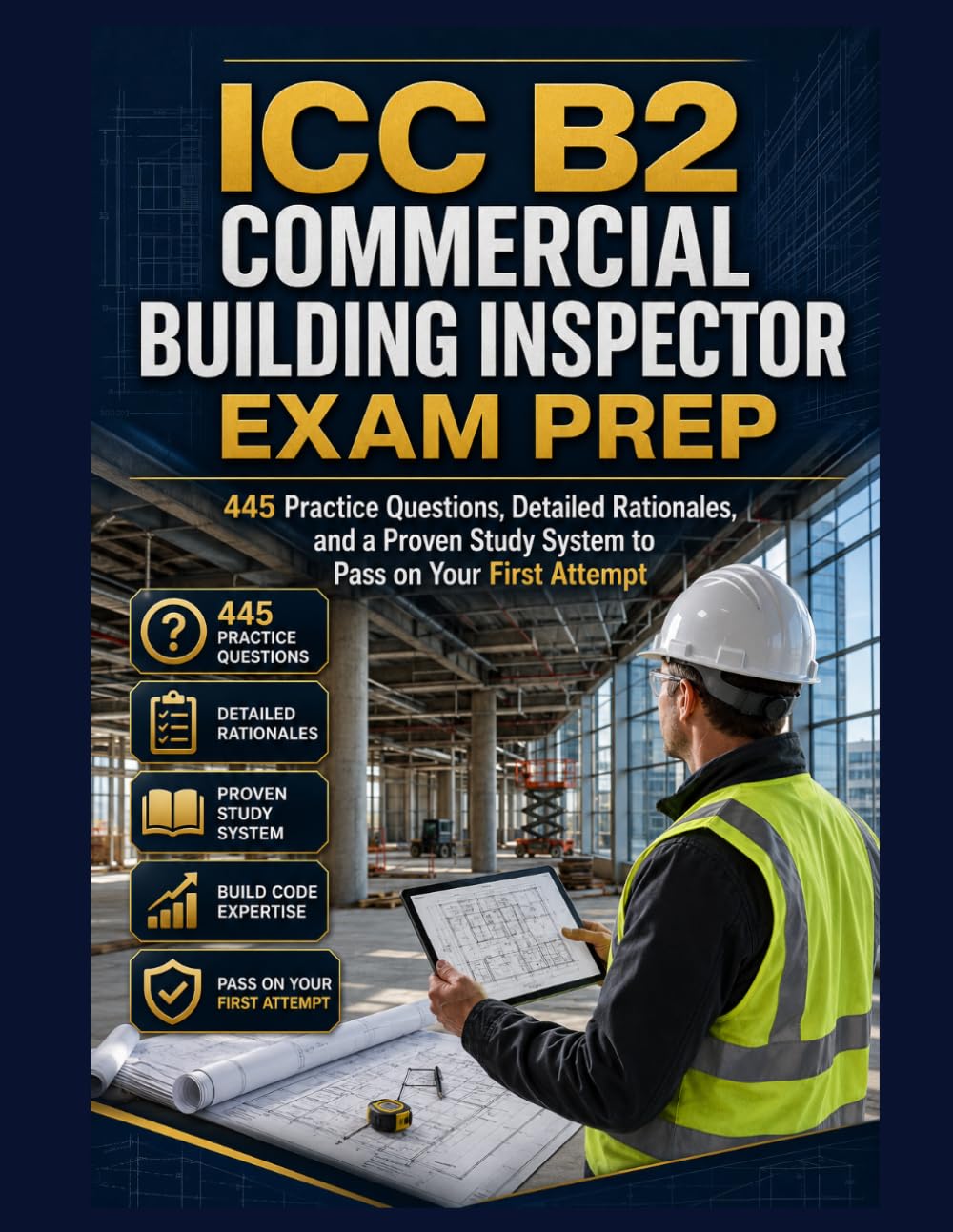 ICC B2 Commercial Building Inspector Exam Prep: 445 Practice Questions, Detailed Rationales, and a Proven Study System to Pass on Your First Attempt