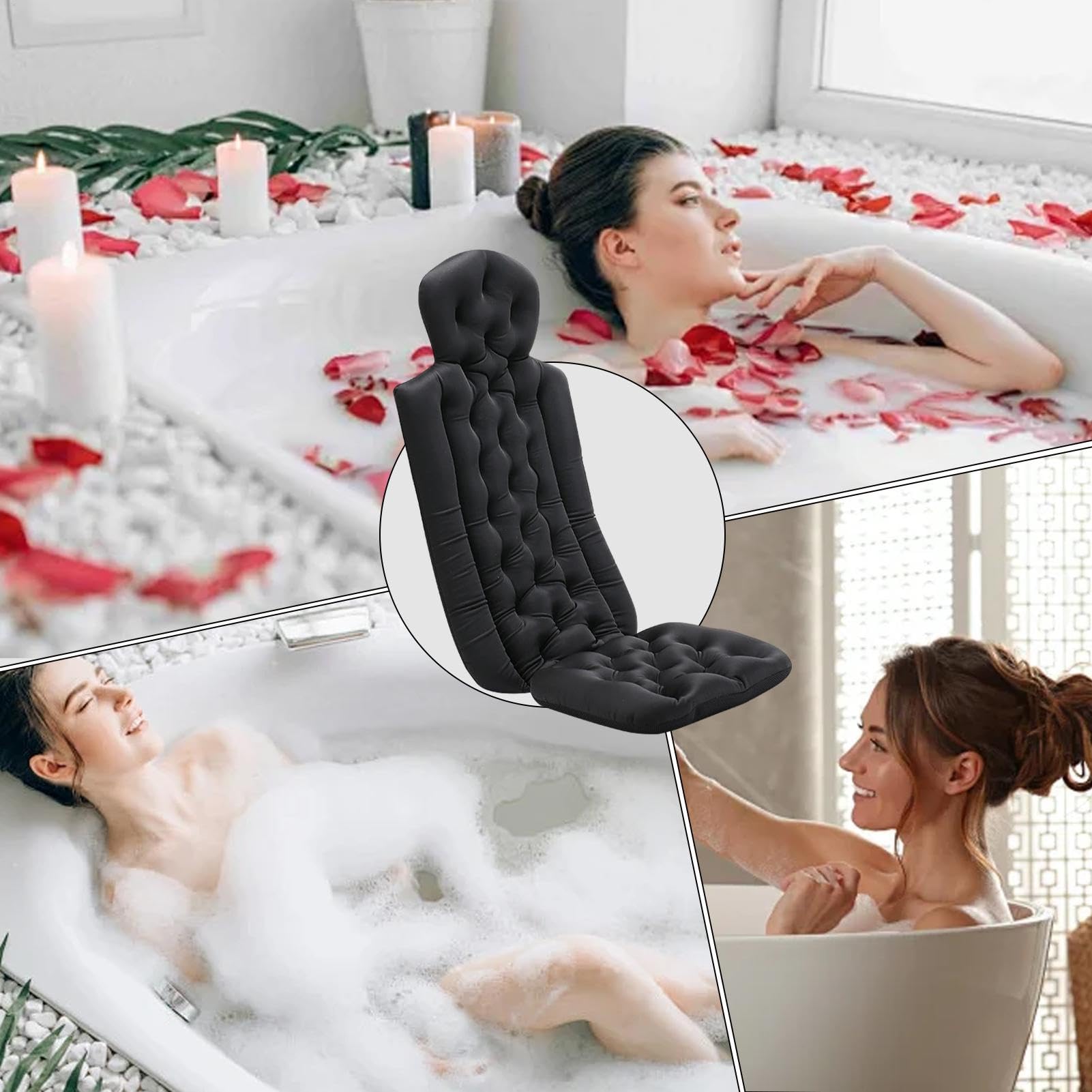 Almohada de baño de Cuerpo Completo para bañera,Almohada de baño Almohada